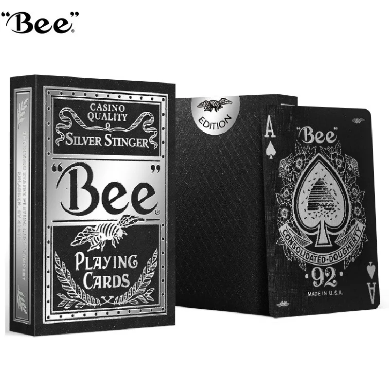 

Bee Silver Stinger Playing Cards USPCC Deck Poker Size Magic Card Games Magic Tricks Props for Magician
