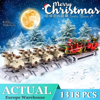 

Mould King 10015 Creator The MOC-32342 Christmas Santa Sleigh Model Technic Blocks Building Bricks Educational Toys