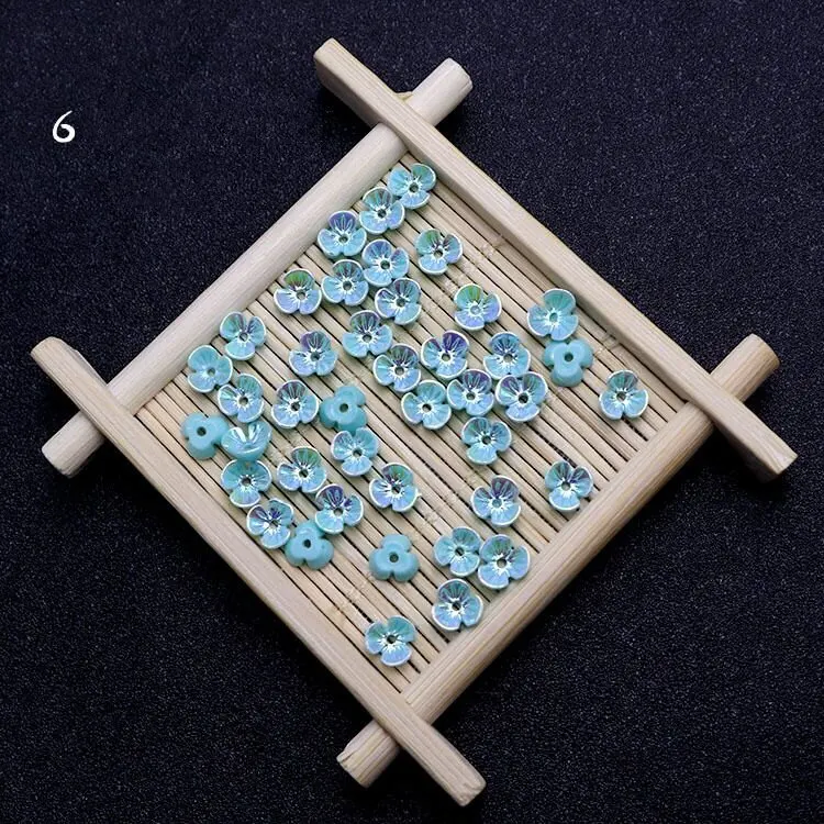 06-6mm 50 шт. стильные цветные цветы 3D украшения для ногтей DIY Бусины Металлические заклепки ювелирные изделия Модные аксессуары для маникюра - Color: 06-6mm