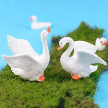 Мини фигурки животных микро фигурки DIY игрушки миниатюрная садовая фигурка птицы кран черные игрушечные Лебеди для детей