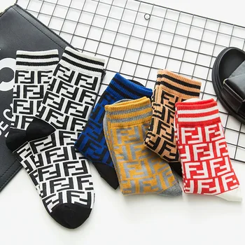 

Korean Alphabet Street Movement Socks Women Cotton Japanese Kawaii Cute Socks Skateboard Prentice Funny Socks