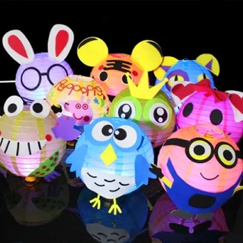 

Painting teaching tools DIY Cartoon Paper Lantern Chinese Paper Lantern Round Children Handcrafted for Birthday Party Decoration