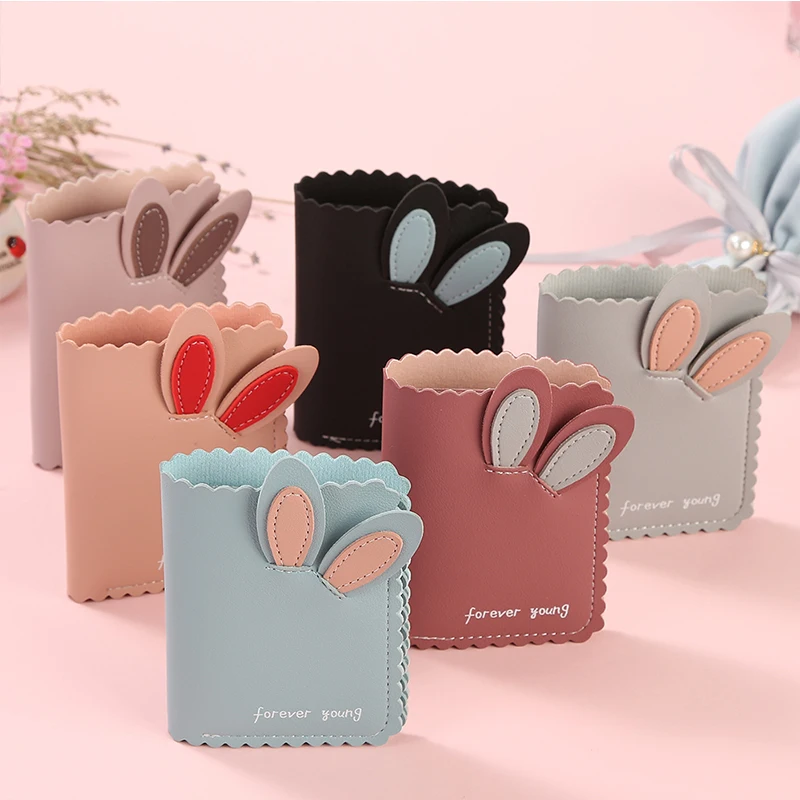Женский короткий кошелек Kawaii маленький дизайнерский с отделением для карт и