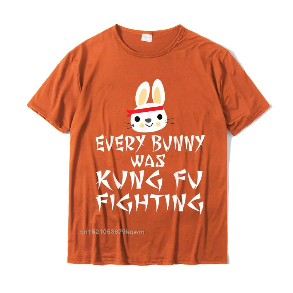 Man 2021 New Fashion Summer T Shirt Crew Neck Labor Day 100% Cotton T-shirts Geek Short Sleeve Party Clothing Shirt Every Bunny Was Kung Fu Fighting Funny Easter Rabbit T Shirt__4182 orange