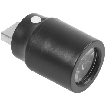 

HOT-Black Plastic White Light Press Button USB LED Lamp Torch