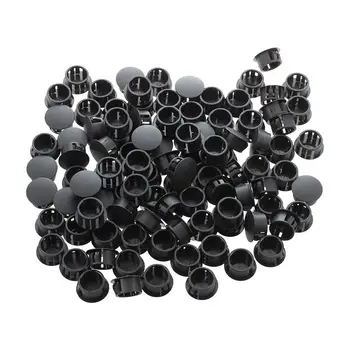 

100 Pieces Black Plastic 5/8" Dia Hole Locking Plugs