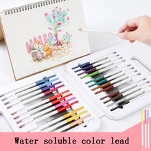 24/36/48 Профессиональный Цвета растворимые в воде Цвет водопроводных Цвет чертежный карандаш ручка принадлежности для рисования
