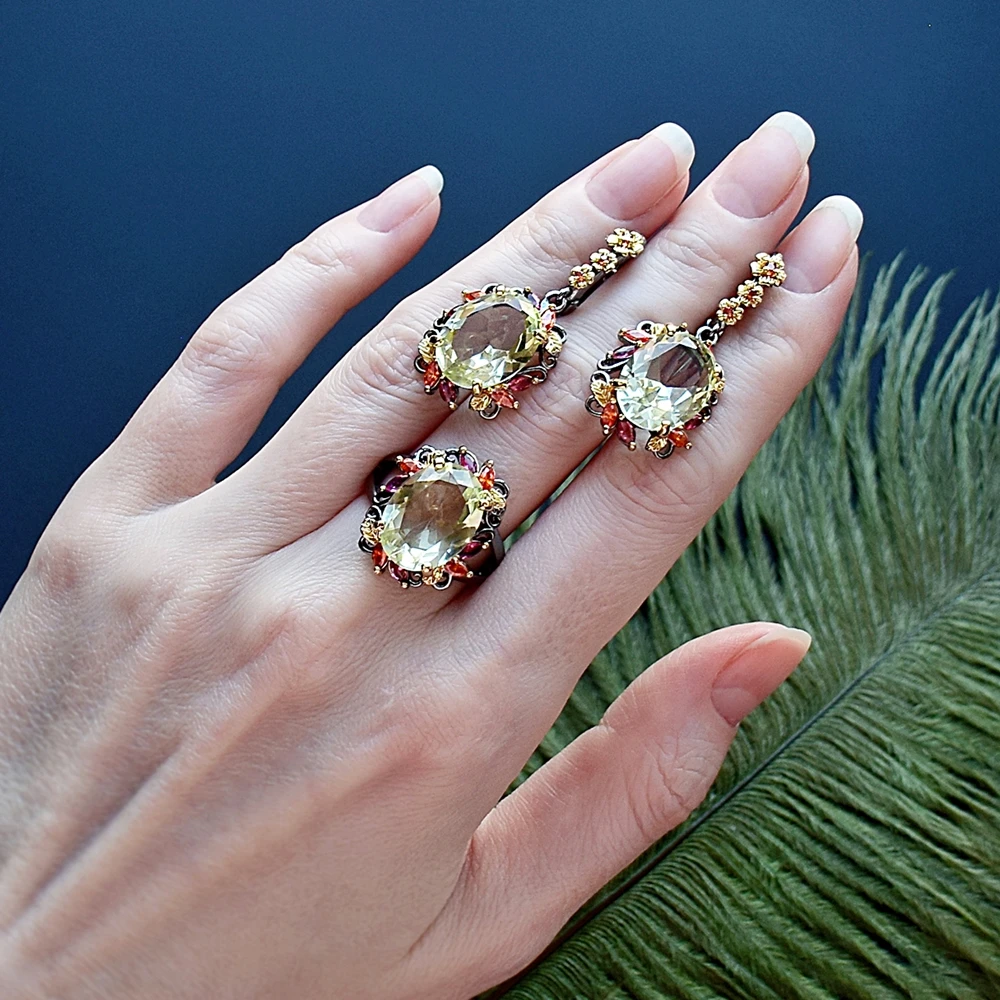 DreamCarnival1989 Fabulous Statement Earrings for Women Stunning Olivine Zircon Party Must Have Hot Sell Flower Jewelry WE4036GR