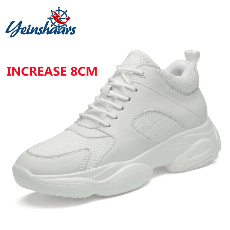 

Spring Elevator Men's Shoes 8-10cm Superfine Fibre Elevator Shoes Teenager Sports Trendy Shoes Mens Sneakers Casual Shoes