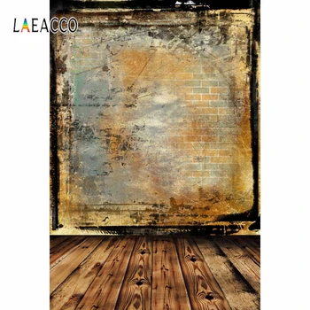 

Laeacco Old Grunge Wall Wooden Floor Photo Background Model Child Portrait Decor Vinyl Photocall Photography Backdrops Studio