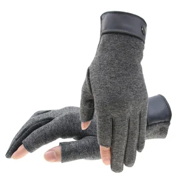 

Outdoor Winter Anti Slip Fishing Cold Warm Fishing Gloves Men's Gloves 2 Cut Fingerless Fishing Gloves