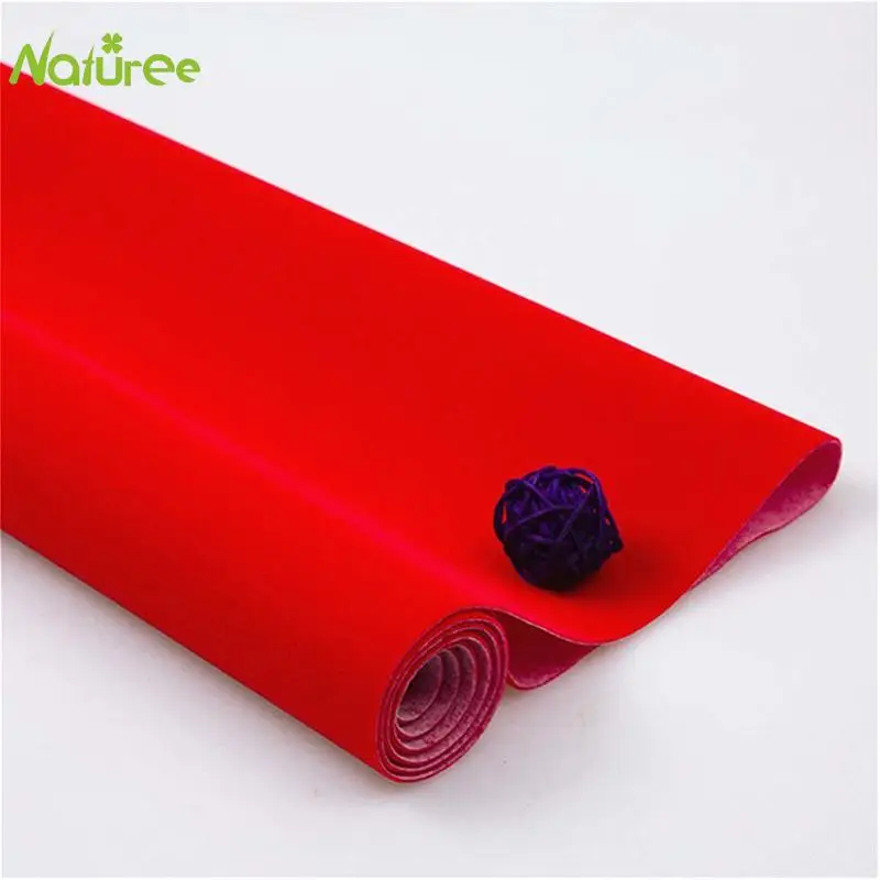 45cm*1m Red Color Self Adhesive Velvet Flocking Liner Jewelry Contact Paper DIY Sticky Fabric