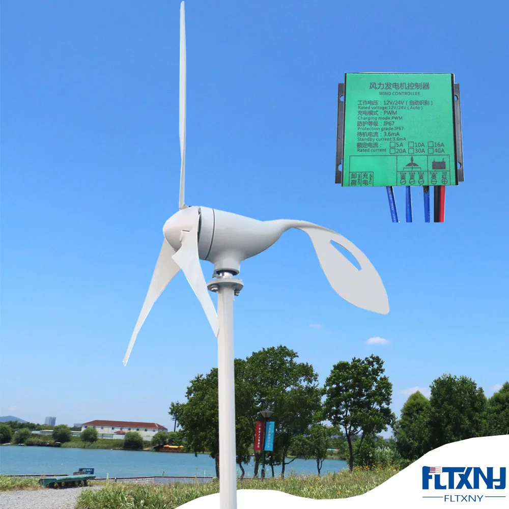 Sustainable Clean Energy FLTXNY 800W 12V 24V 48V 650mm Blades Length New Developed Horizontal Wind Turbine Generator | Обустройство