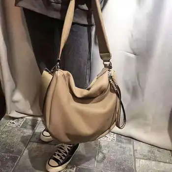 

Real Cowhide Leather Hobo Bag Women Casual Big Soft Cowhide Leather Slouch Bag Female Fashion 100% Genuine Leather Shoulder Bag