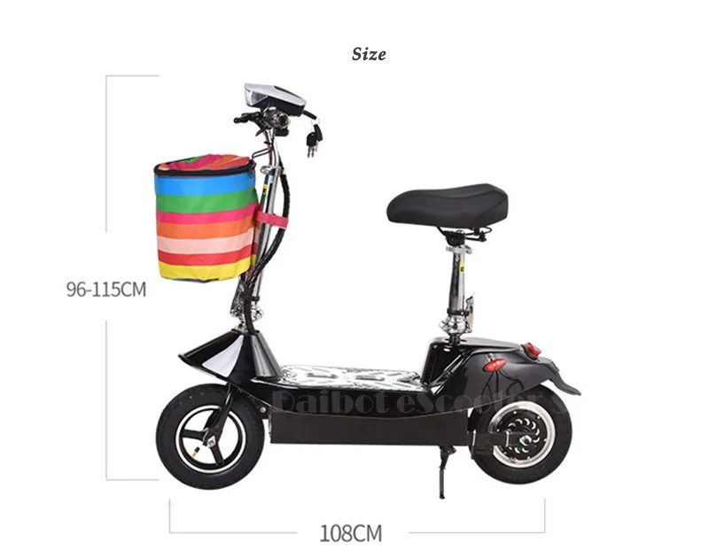 Daibot Electric Scooter 36V Two Wheel Electric Scooters 10 inch 350W Seat Portable Pink Folding Electric Bike For GirlWomen     (3)