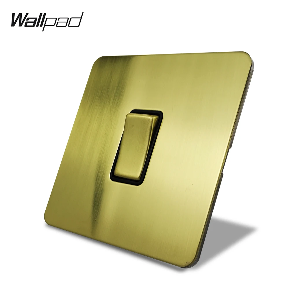 Wallpad Satin Gold 1 банда 1 способ или 2 способ Электрический настенный светильник автомобильный с клавишным переключателем матовый латунный нержавеющий панельный металлический кнопочный