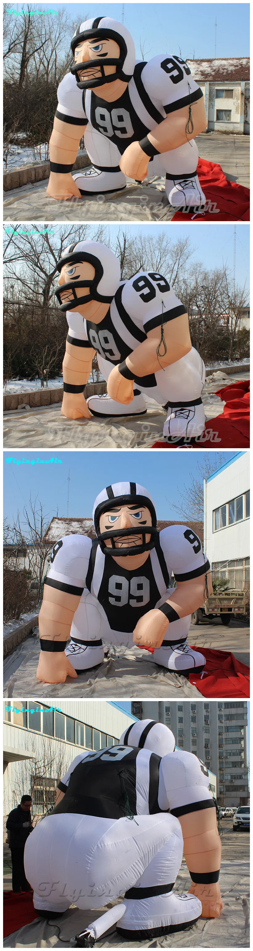 Inflatable American football player 3m 8