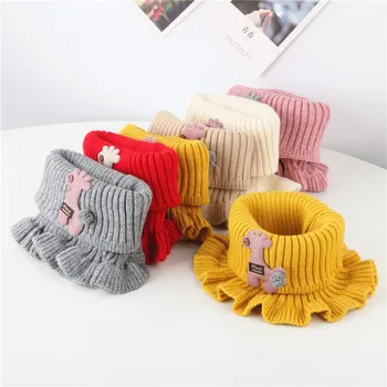 

Cute Kids Boys Girls Knitted Neck Scarf Cartoon Warmer Crochet Cowl Collar Circle Dropshipping Accessoires vêtements bébé#2