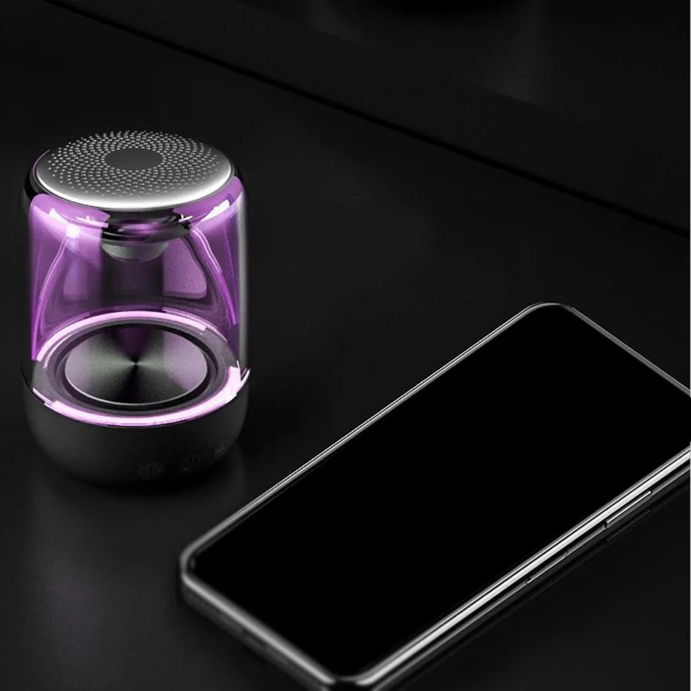 Мини Красочный светодиодный портативный беспроводной bluetooth-динамик, ночной Светильник СВЕТОДИОДНЫЙ HiFi мощный звук, поддержка карт TF