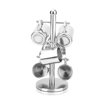 

Stainless Steel Cup Holder Easy To Clean Kitchen Household Metal Frame Cups Holder Coffee Milk Tea Mug Storage Rack