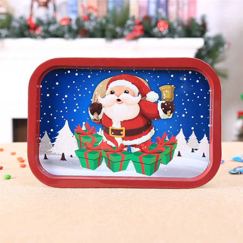 

Christmas Cute Gift Boxes Candy Rectangle Tin Package Wedding Birthday Party Cookies Packing Giveaway Case Tableware Decorations