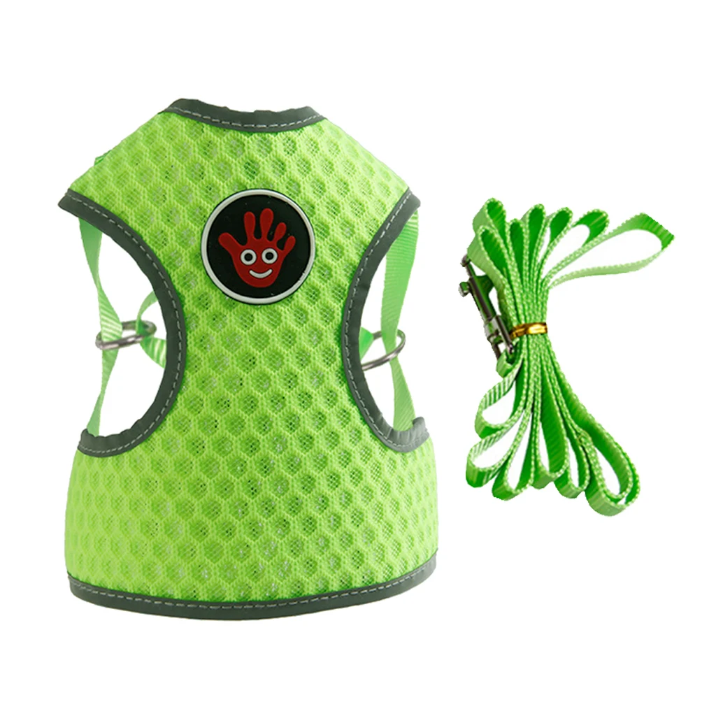 Green L Дышащий жилет для собачьей упряжки Pet открытый Тяговый канат для кошки собаки - Цвет: Green L