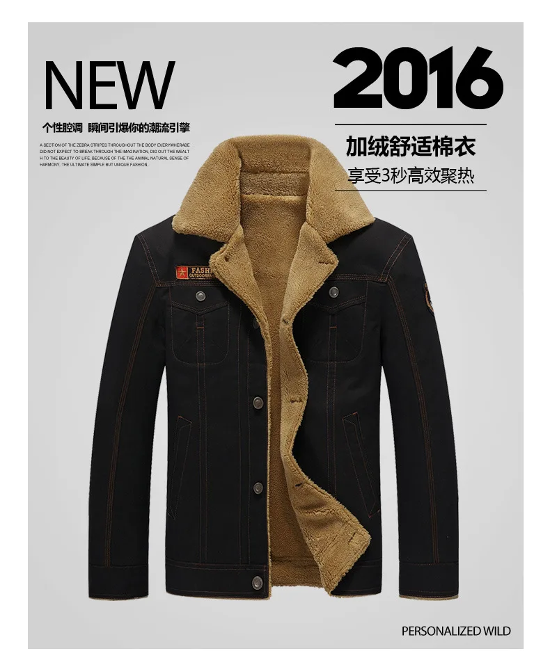 AliExpress Hot Selling Winter Men Jacket Brushed And Thick Pure Cotton Workwear Large Size Coat Men's
