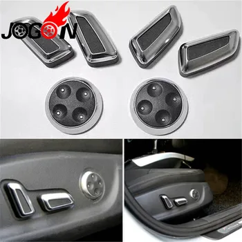 

6pcs ABS Chrome Seat Adjustment Button Switch Cover Sticker For Volkswagen VW Passat CC B7 Tiguan 2010-2015 Black & Beige Color
