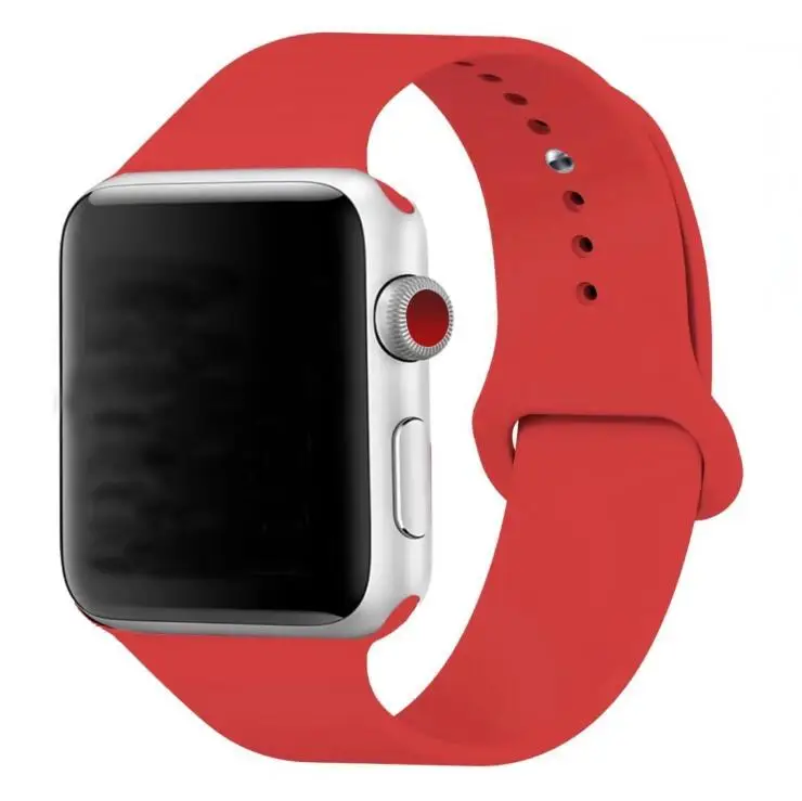 50 шт./лот 38 Цвет одна застежка силиконовый ремешок для наручных часов Apple i Watch