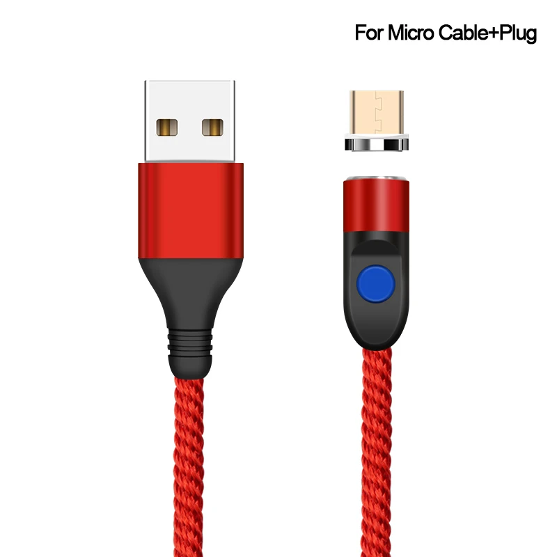 Red For Micro Магнитный кабель Micro usb type C для iPhone X 8 7 samsung S9 Xiaomi Mi9 Быстрая зарядка Магнитный кабель зарядное устройство Зарядка провод Android - Цвет: Red For Micro
