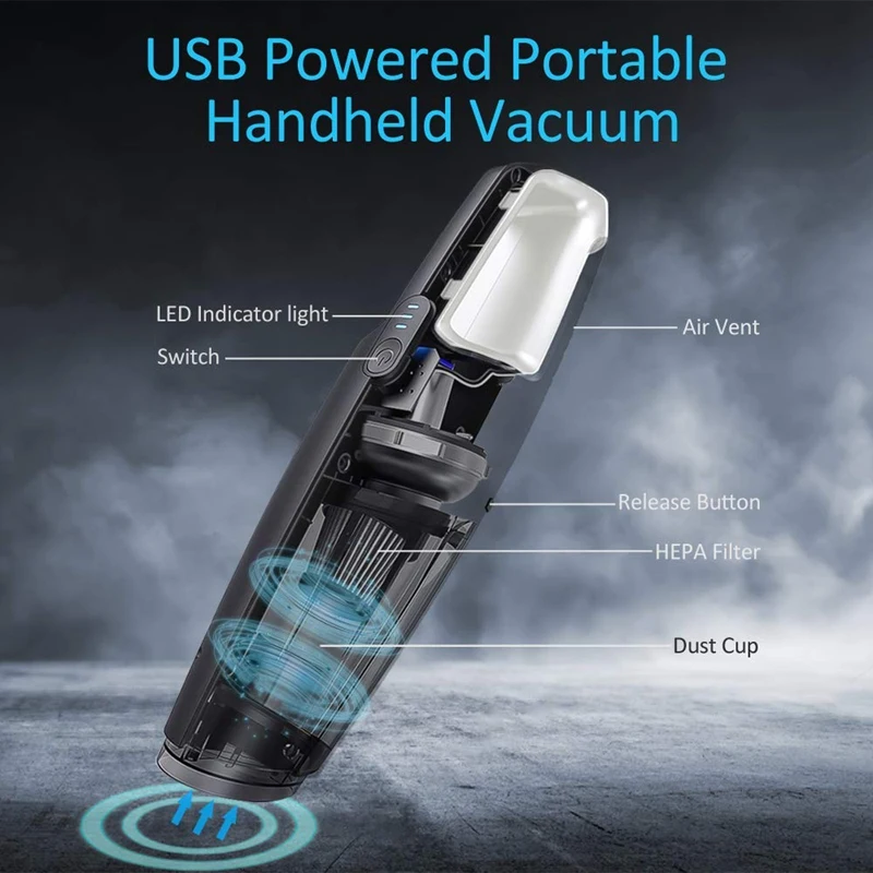 Handheld Vacuums,Cordless Handheld Vacuum Cleaner with 7KPa Powerful Suction Wet Dry Lightweight Rechargeable 2200MAh Lithium Ba