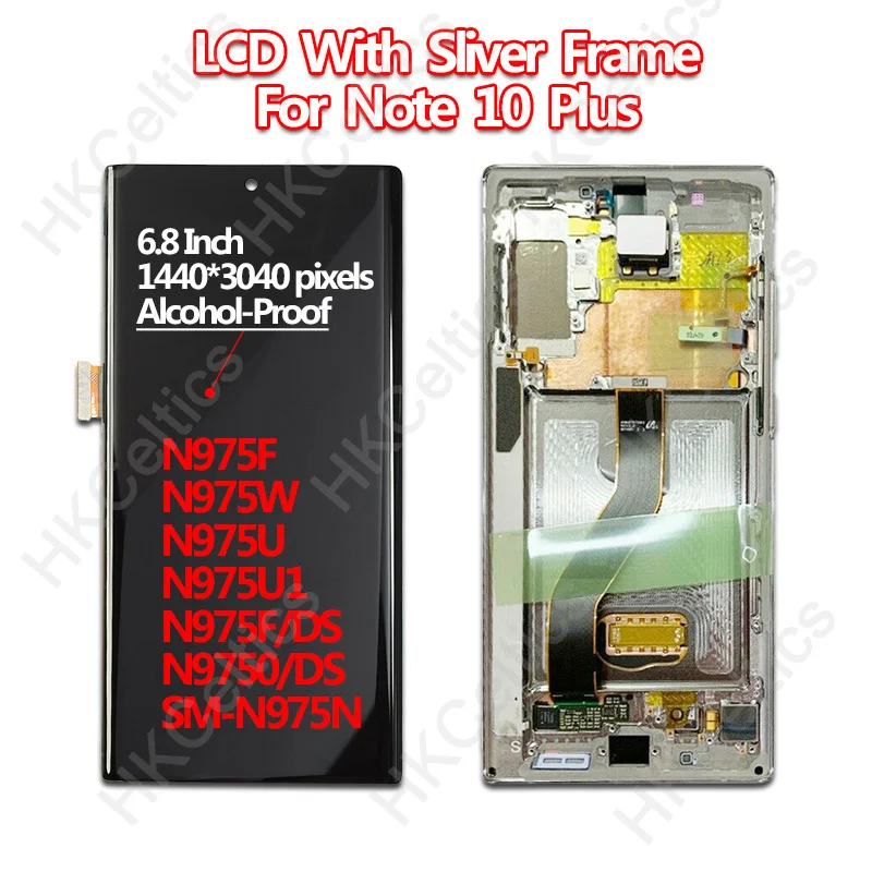 Amoled для samsung Galaxy Note 10 lcd N970F дисплей+ сенсорный экран дигитайзер с рамкой для samsung note10+ lcd N975 N9750/DS