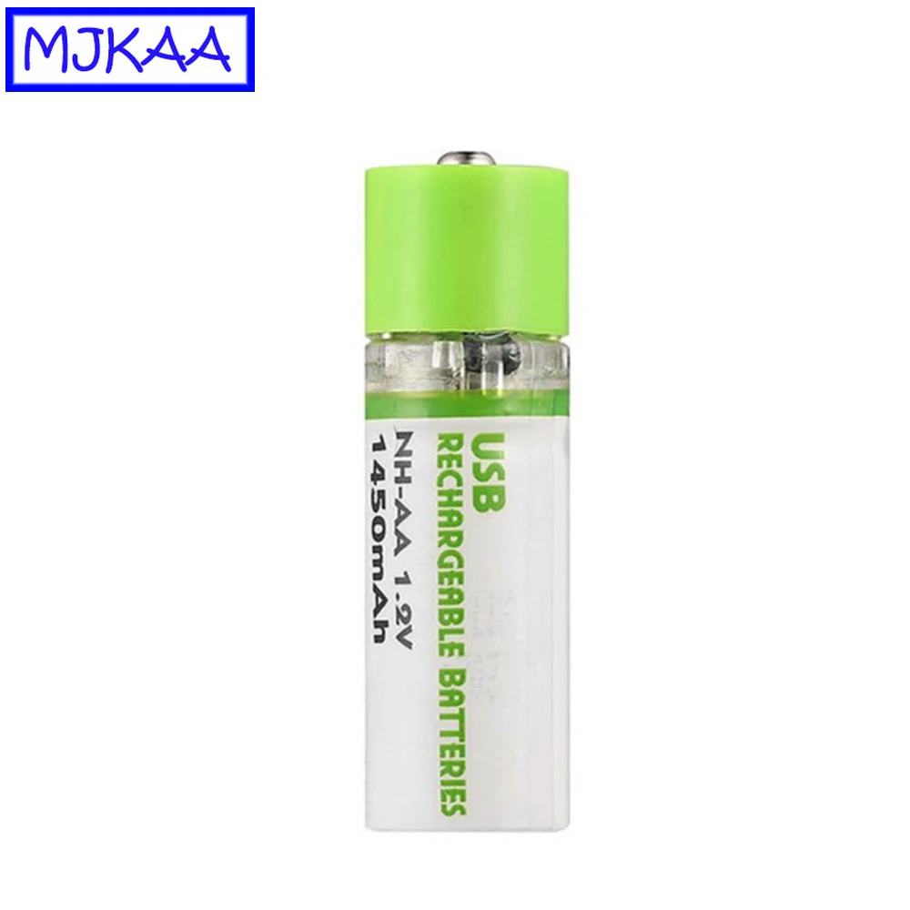 MJKAA AA 1 5 V 1450mAh USB перезаряжаемая батарея Быстрая зарядка Li po батареи высокое