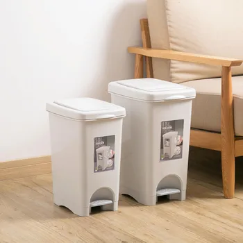 

Kitchen Super Large Trash Bin Pressing Type Trash Can Plastic Dustbin Wastebasket Living Room Rubbish Garbage Storage Bin Can
