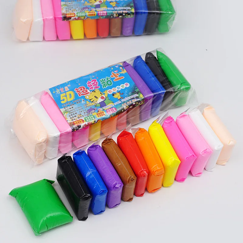 Light Clay Air Dry Polymer Plasticine Modelling Clay Super Light DIY Soft Creative Handgum Educational Clay Toys 12 Color/set - Цвет: 12 Colors
