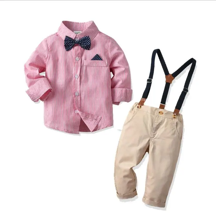 Детская одежда; комплекты одежды для мальчиков; детская рубашка для маленьких мальчиков+ брюки на подтяжках; комплекты одежды; Детский костюм джентльмена с полной луной