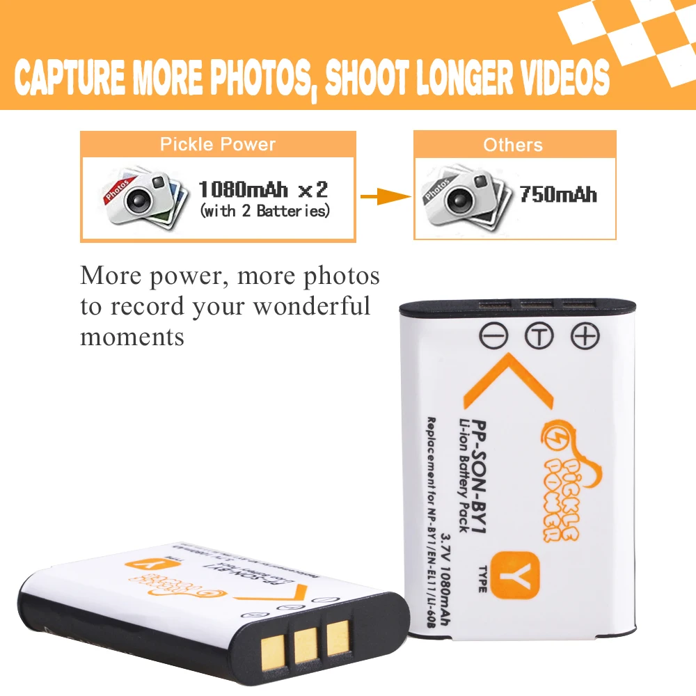 sony np-by1 battery pack 1080mah