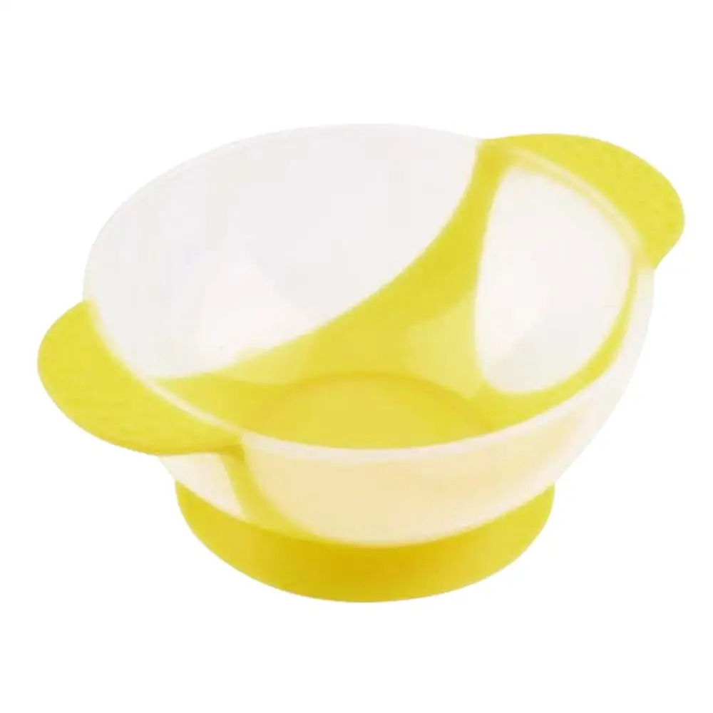 1 PC Yellow Bowl Столовая утварь для кормления набор детской посуды детская миска на присоске столовая Индукционная ложка детское питание кормление безопасная миска набор столовых приборов - Цвет: 1 PC Yellow Bowl