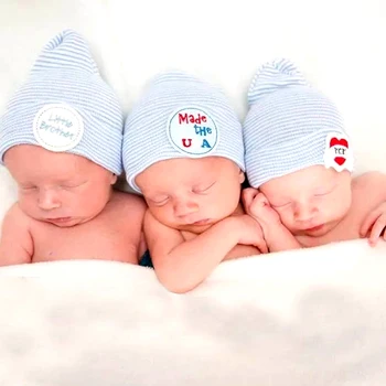 

For Newborn Baby Hat Turban Cartoon Cute Football Embroidery Label Baby Girl Boy Turban Cap Infat Knit Hat Twin Hedging Cap