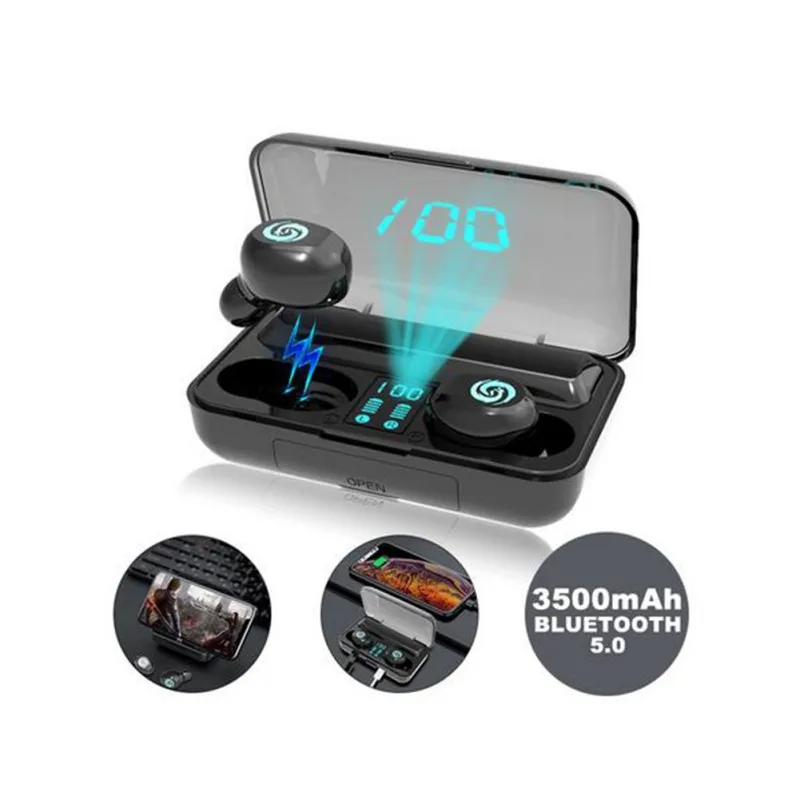 Спортивные наушники Bluetooth 5,0 гарнитура TWS беспроводные наушники маленькие наушники с цифровым дисплеем сенсорные стерео наушники