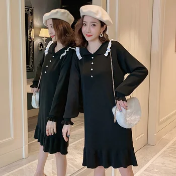 

Autumn and winter new large size women's sweater knit dress Korean fashion loose pregnant women sweater
