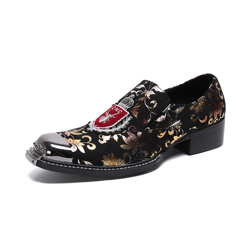 

Shoes Male Genuine Leather Pointed Metal Toe Casual British Style Zapatillas De Hombre Loafers Full Grain Leather Cow Leather