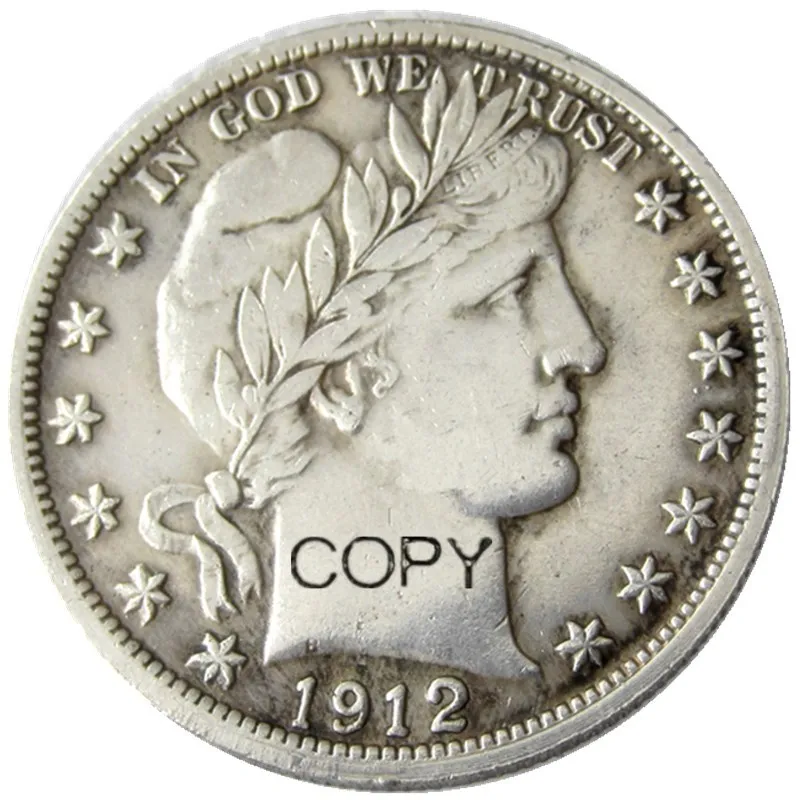 US A set of(1904-1916)-D 10PCS Barber Half Dollar Silver Plated Copy Coins