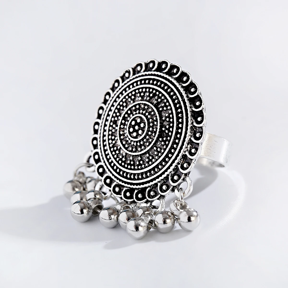 Gypsy Tribal Women's Ring Indian Jewelry Bohemian Silver Color CZ Flower Rings Vintage Adjustable Wedding Party Jewelry Gift finger ring silver ring wedding rings jewelry accessories adjustable rings wedding ring