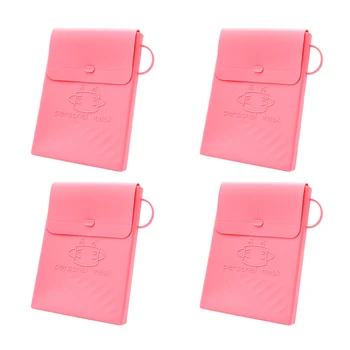 

4 Pcs Mask Storage Boxes Portable Dust-proof Odorless Versatile Protective Silicone Folding Mask Storage Cases Mask Storage Bags