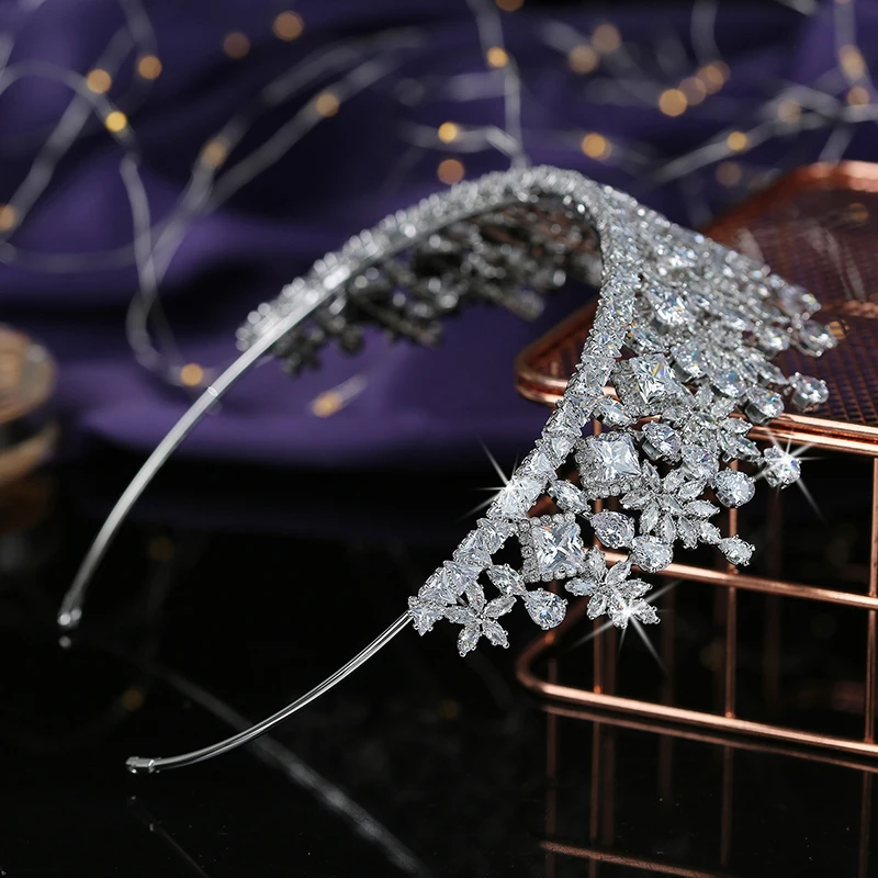 Crown HADIYANA Romance Elegant Women Wedding Bridal Hair Accessories Cubic Zirconia Luxury Jewelry BC5699 Couronne De Mariage