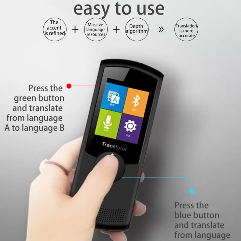  Multi-language Voice Translator Instant Smart Translation Device For International Travel - 4000092025627