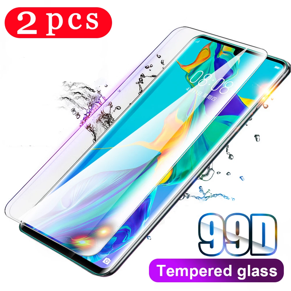 2 шт. 99D для huawei P40 pro plus lite E P30 P20 закаленное стекло Защита экрана телефона защитная