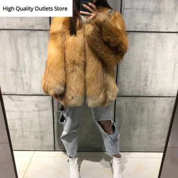 

natural fur coat women real fur coat red fox fur coat