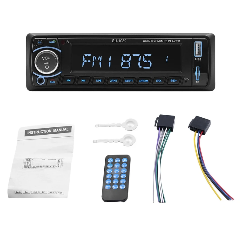 12V автомобиль радио Bluetooth стерео Mp3 плеер Fm Радио Вход Aux Usb автомобильное радио плеер Su-1089
